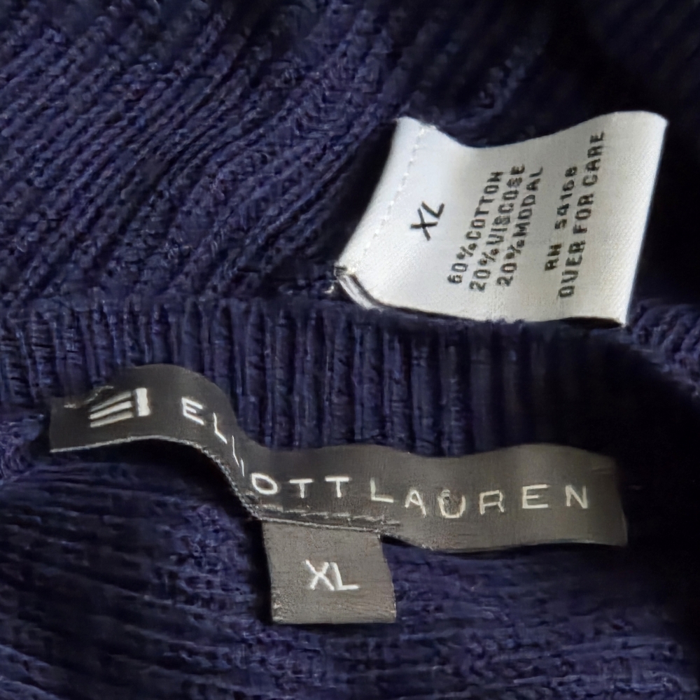 Elliott Lauren Navy V-Neck Sweater
